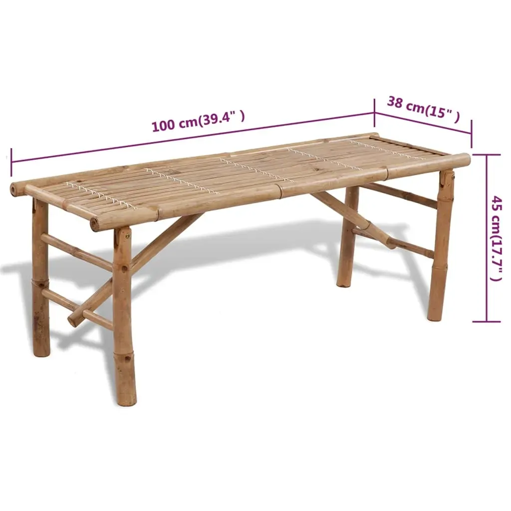 Beer Table with 2 Benches 100 cm Bamboo Price
