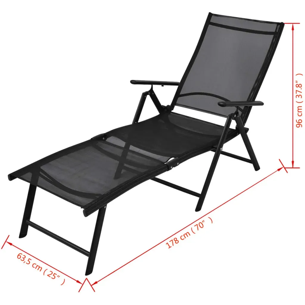 Folding Sun Lounger Aluminium Black Price