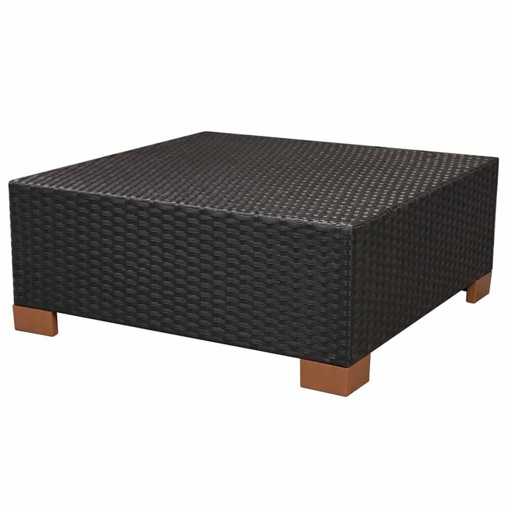 10 Piece Garden Lounge Set with Cushions Poly Rattan Black Price