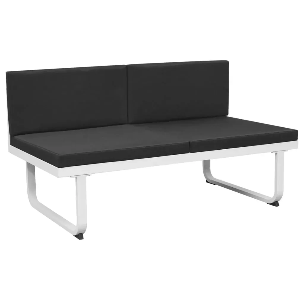 5 Piece Garden Lounge Set Textilene Aluminium Black Price
