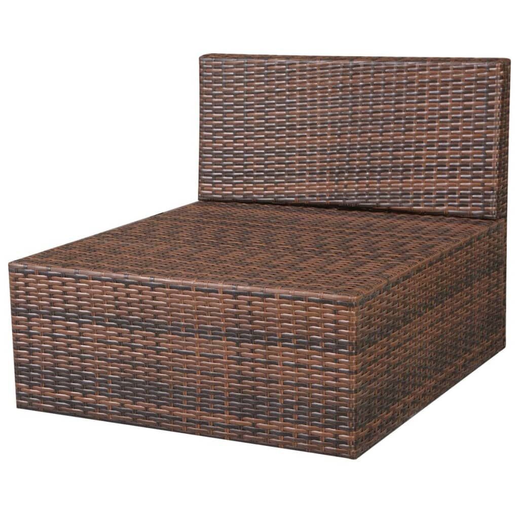 10 Piece Garden Lounge Set with Cushions Poly Rattan Brown Price