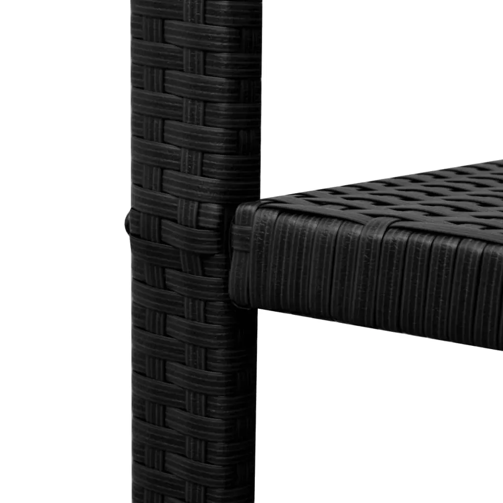 3 Piece Bistro Set Poly Rattan Black Price