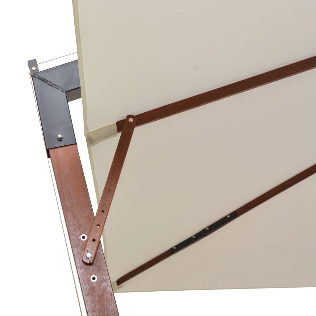 Hanging Garden Parasol 300x300 cm Wooden Pole White Price