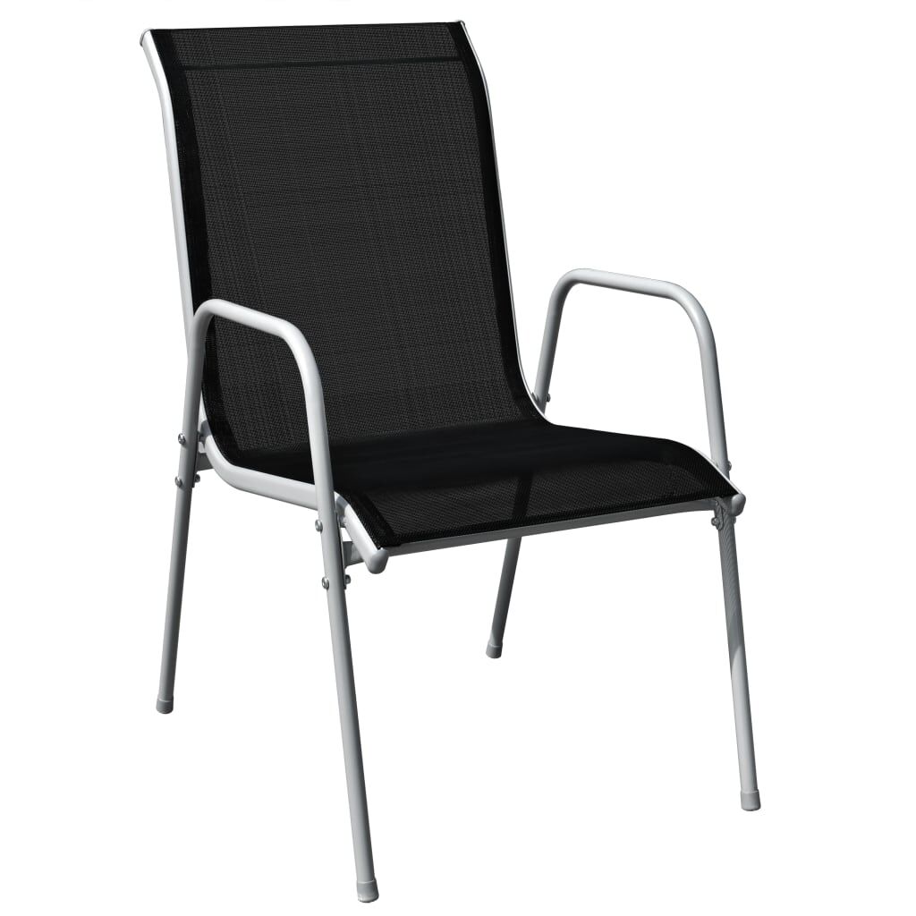 5 Piece Outdoor Dining Set Steel Black Price