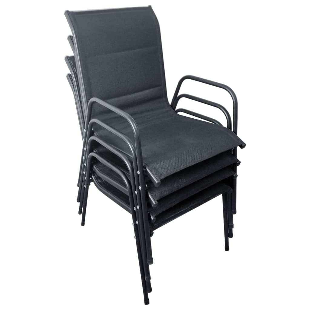 5 Piece Outdoor Dining Set Steel Black Price