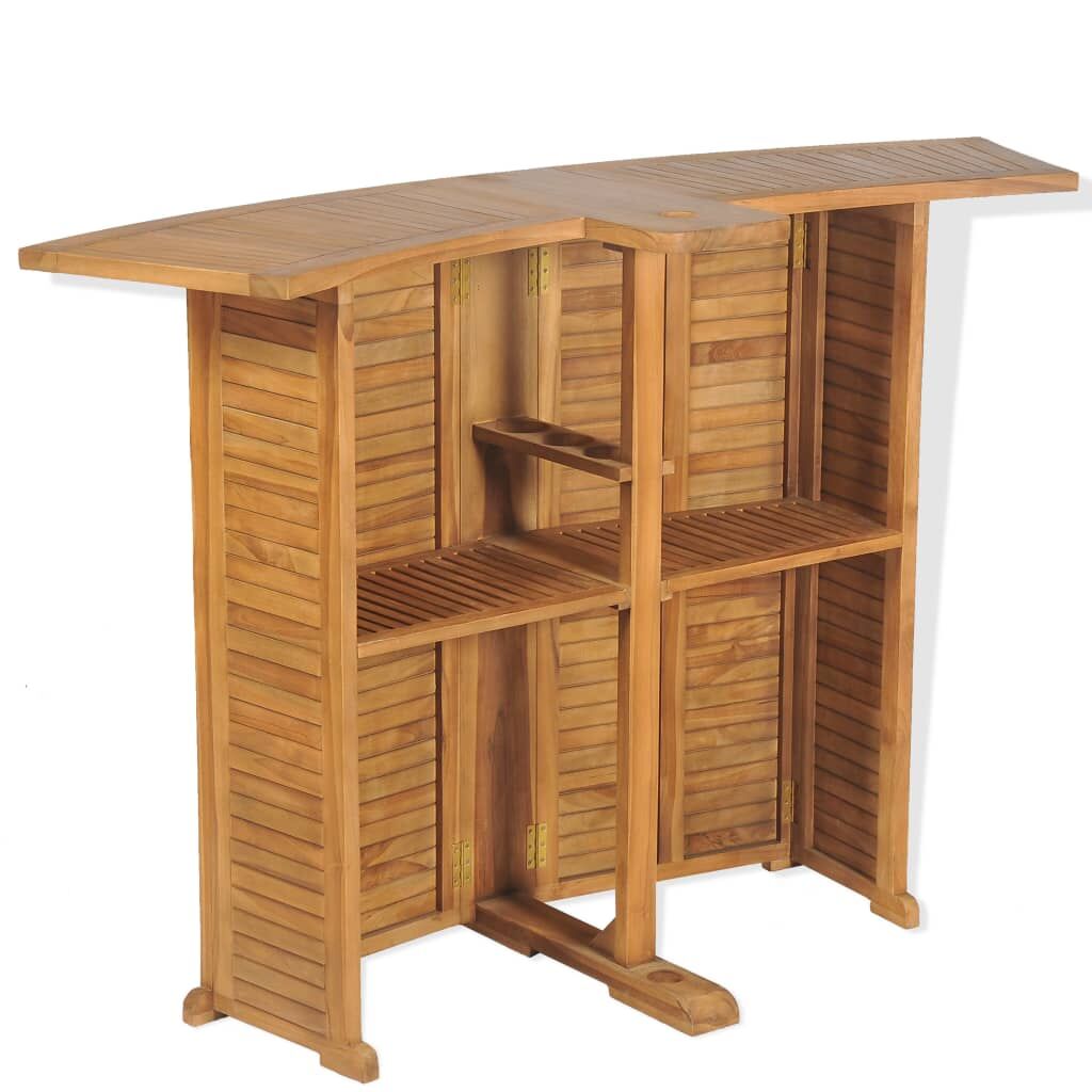 Folding Bar Table 155x53x105 cm Solid Teak Wood Price