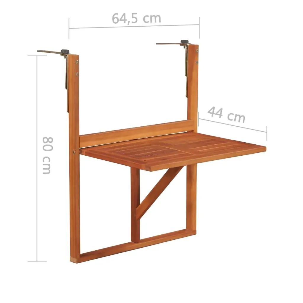 Hanging Balcony Table 64.5x44x80 cm Solid Acacia Wood Price