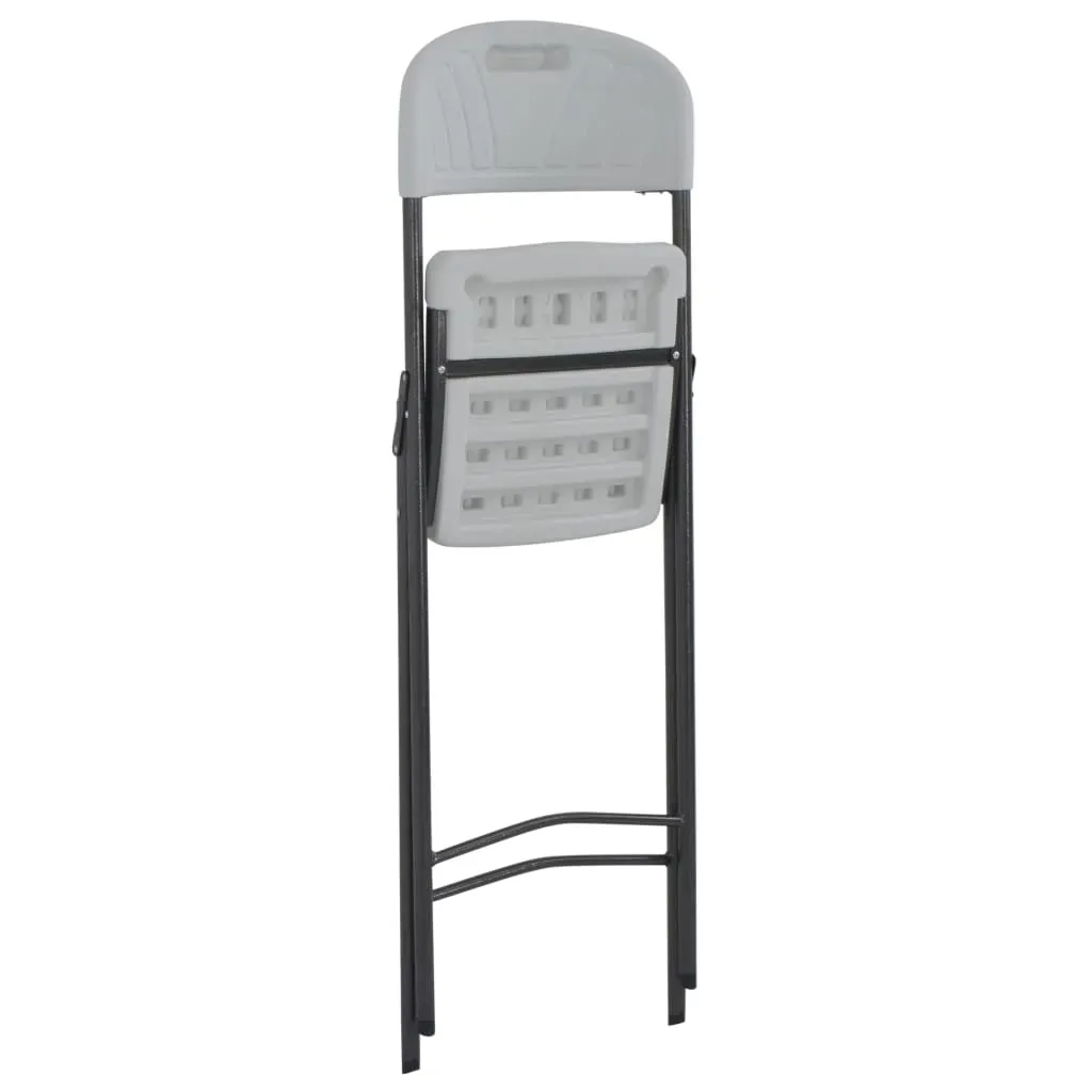 Folding Bar Chairs 2 pcs HDPE and Steel White Price