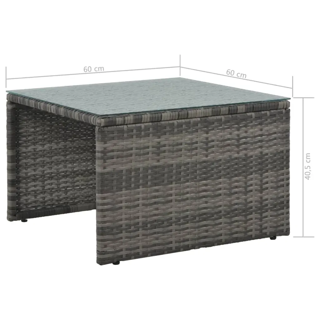 3 Piece Garden Lounge Set with Cushions Poly Rattan Grey Price