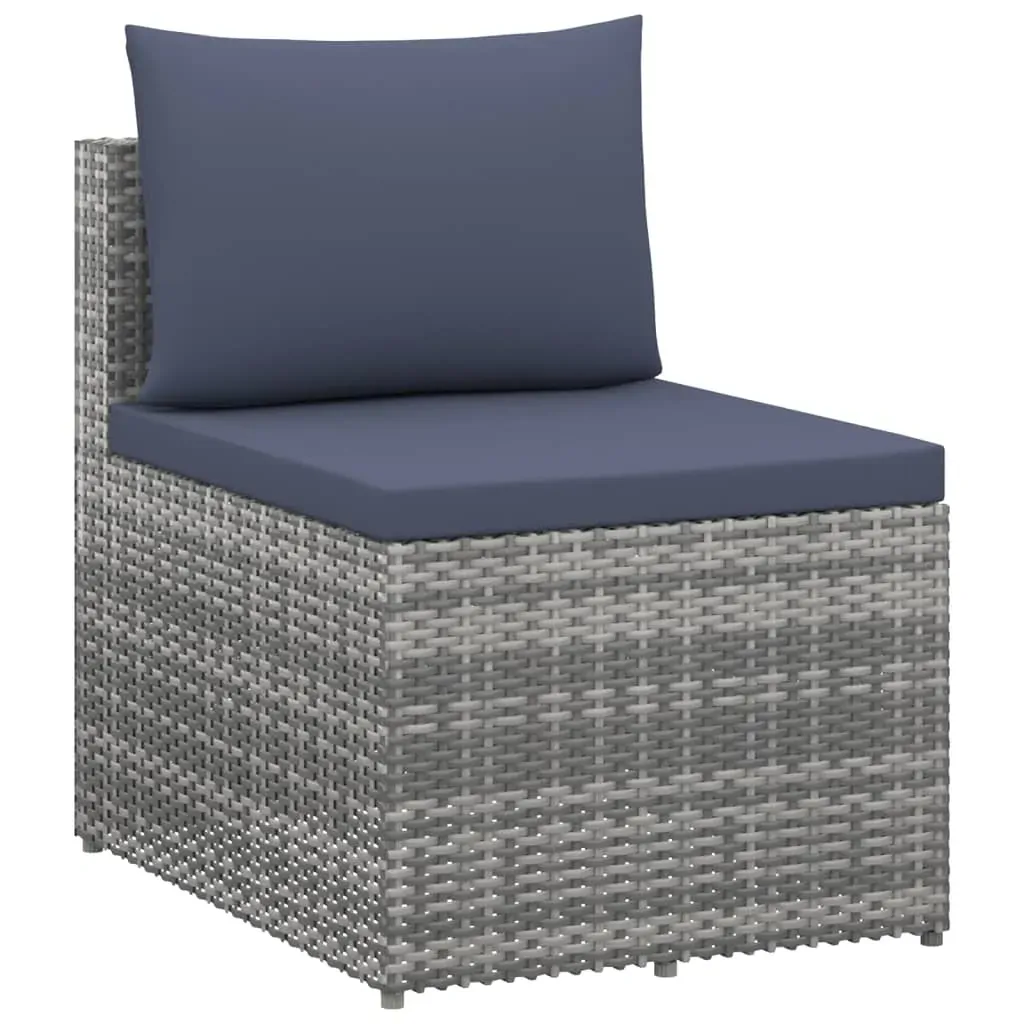 4 Piece Garden Lounge Set Poly Rattan Grey and Anthracite Price