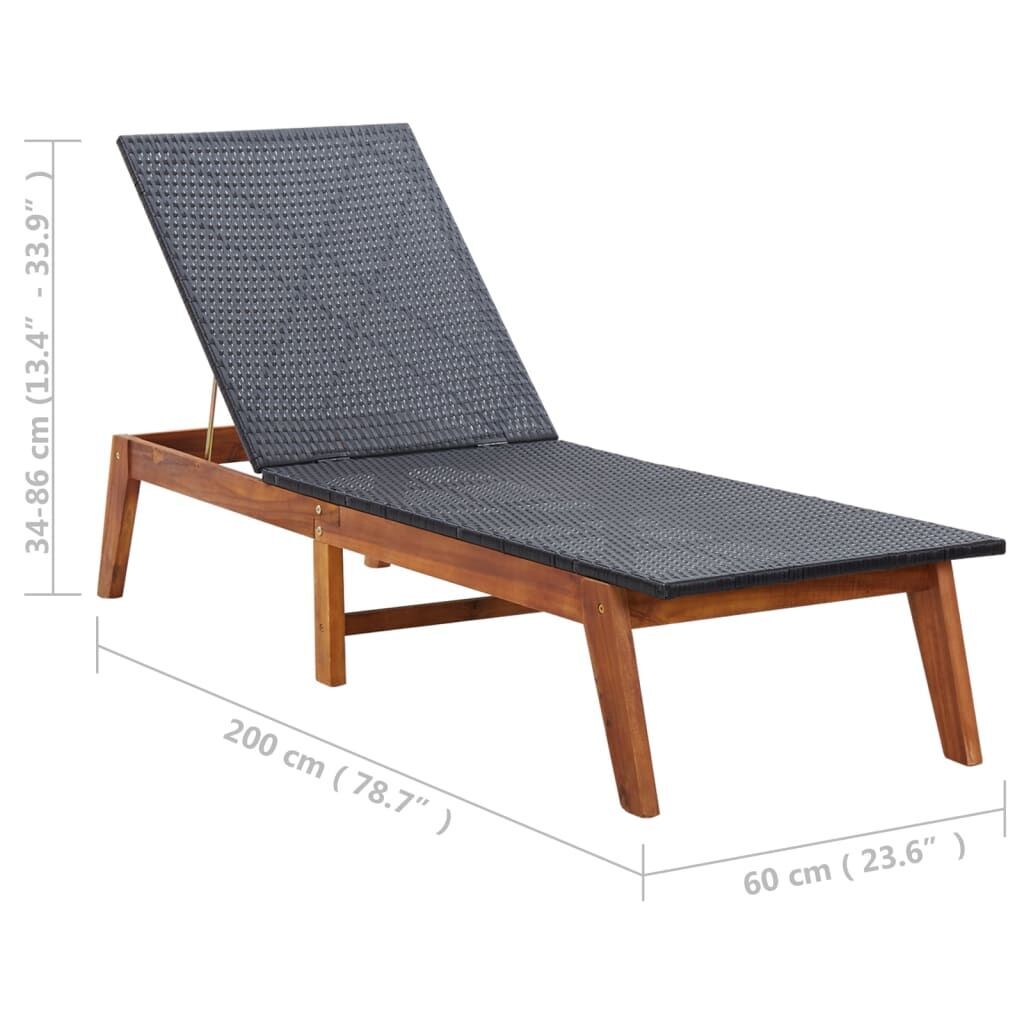 Sun Lounger Poly Rattan and Solid Acacia Wood Price