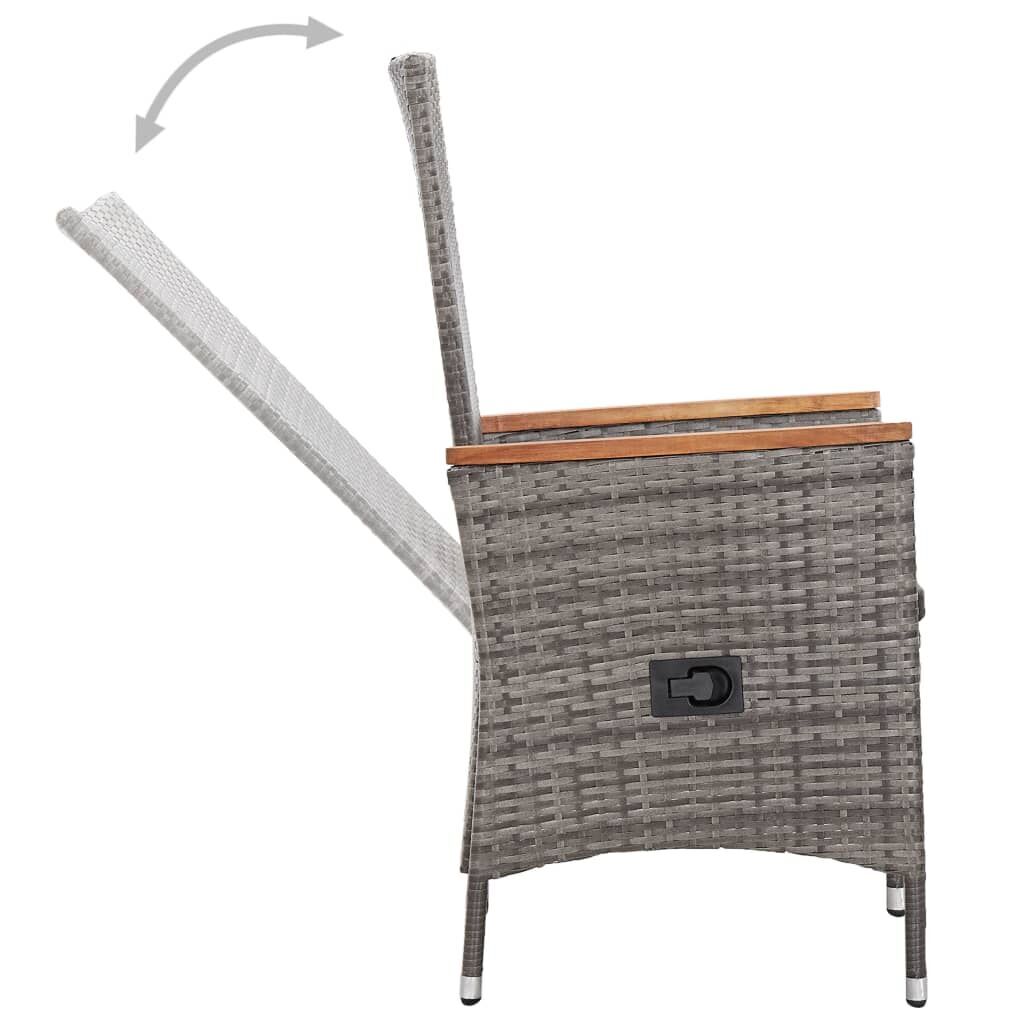 9 Piece Outdoor Dining Set with Cushions Poly Rattan Grey Price