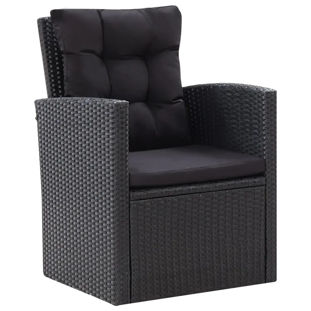 6 Piece Garden Lounge Set with Cushions Poly Rattan Black Price