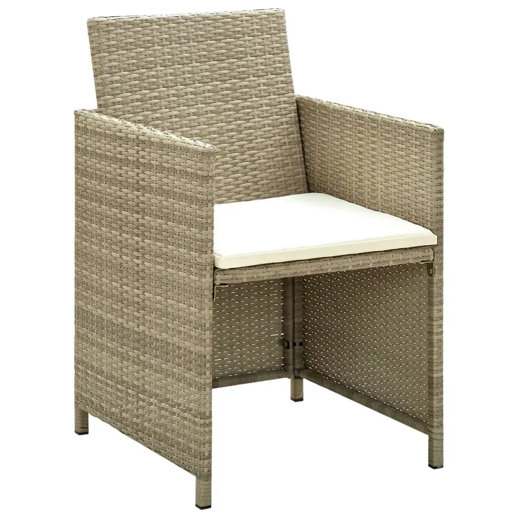 4 Piece Garden Lounge Set with Cushions Beige Poly Rattan Price