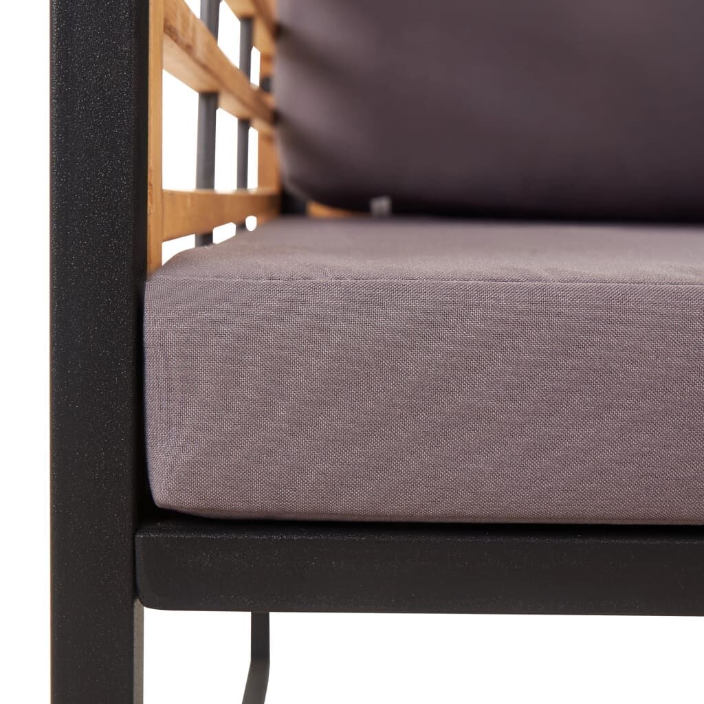 Garden Bench with Cushions 136 cm Solid Acacia Wood Dark Grey Price
