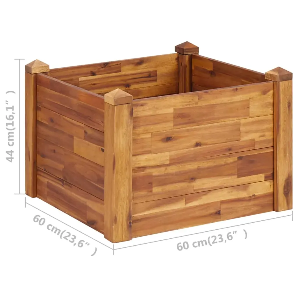 Garden Raised Bed 60x60x44 cm Solid Acacia Wood Price