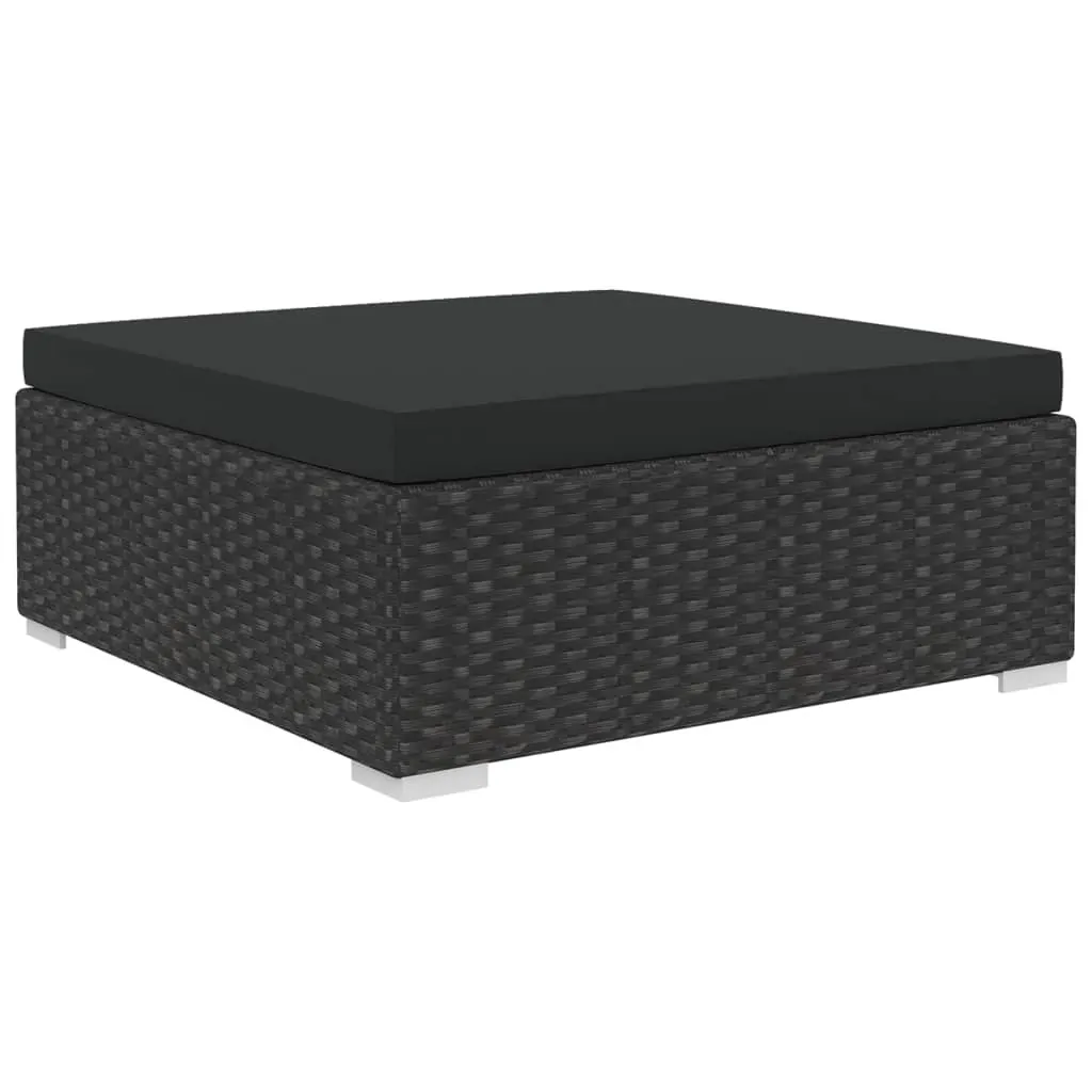 5 Piece Garden Lounge Set with Cushions Poly Rattan Black Price