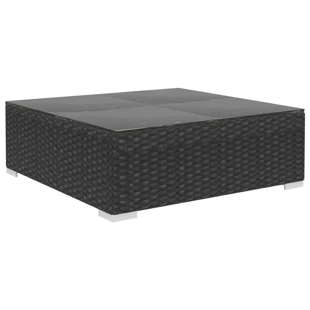 10 Piece Garden Lounge Set with Cushions Poly Rattan Black Price