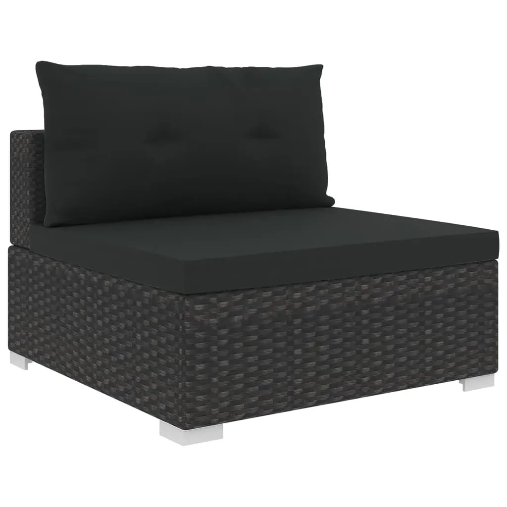10 Piece Garden Lounge Set with Cushions Poly Rattan Black Price