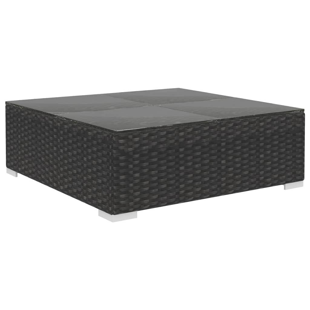 10 Piece Garden Lounge Set with Cushions Poly Rattan Black Price