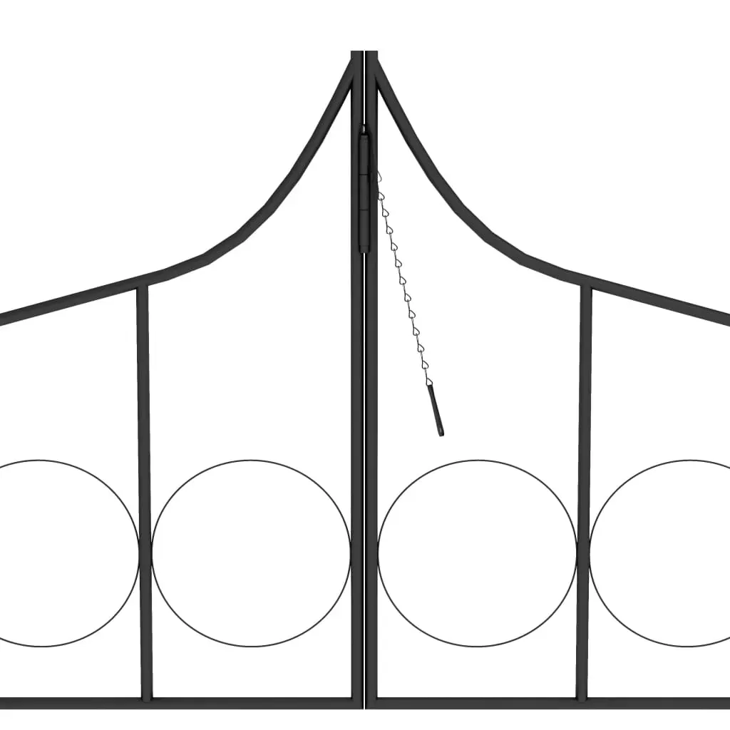 Garden Arch with Gate Black 138x40x238 cm Iron Price