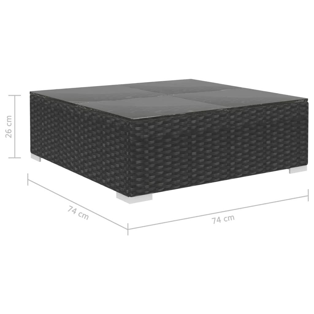 7 Piece Garden Lounge Set Black with Cushions Poly Rattan Price