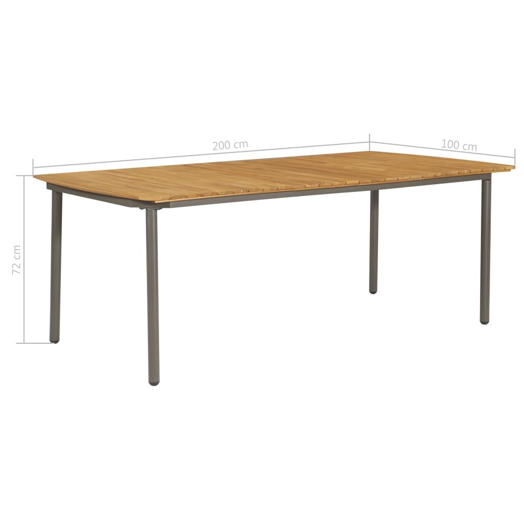 9 Piece Outdoor Dining Set Solid Acacia Wood and Steel Price