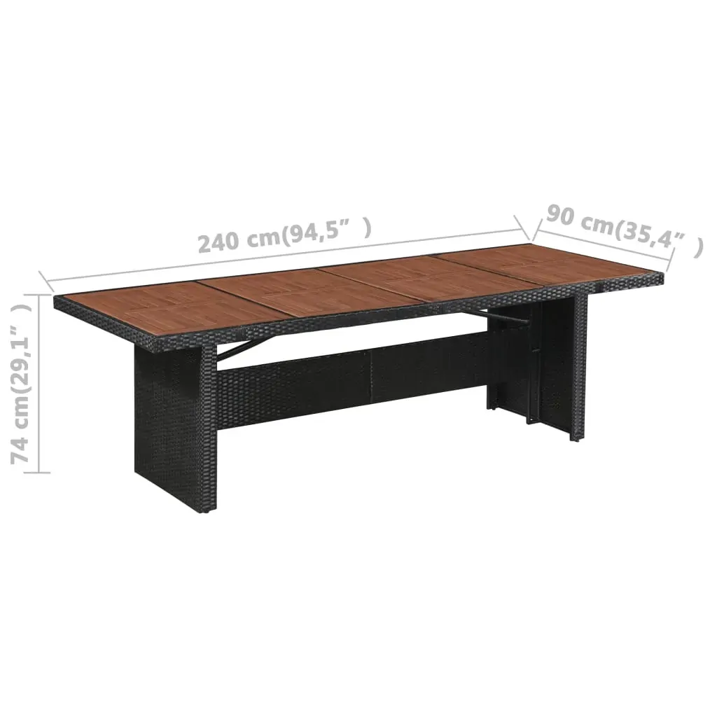 9 Piece Outdoor Dining Set with Cushions Poly Rattan Black Price