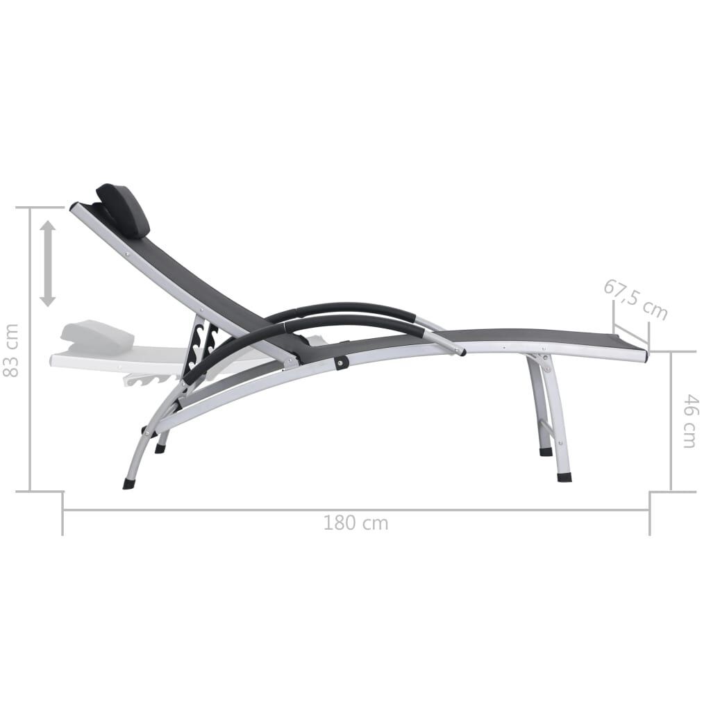 Sun Lounger Aluminium Textliene Black Price