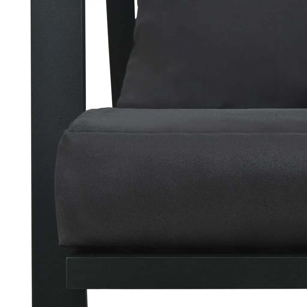 Garden 2-Seater Sofa with Cushions Dark Grey Aluminium Price