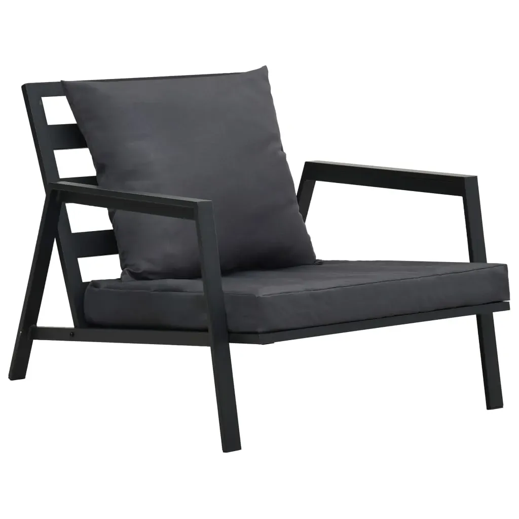 4 Piece Garden Lounge Set with Cushions Aluminium Dark Grey Price
