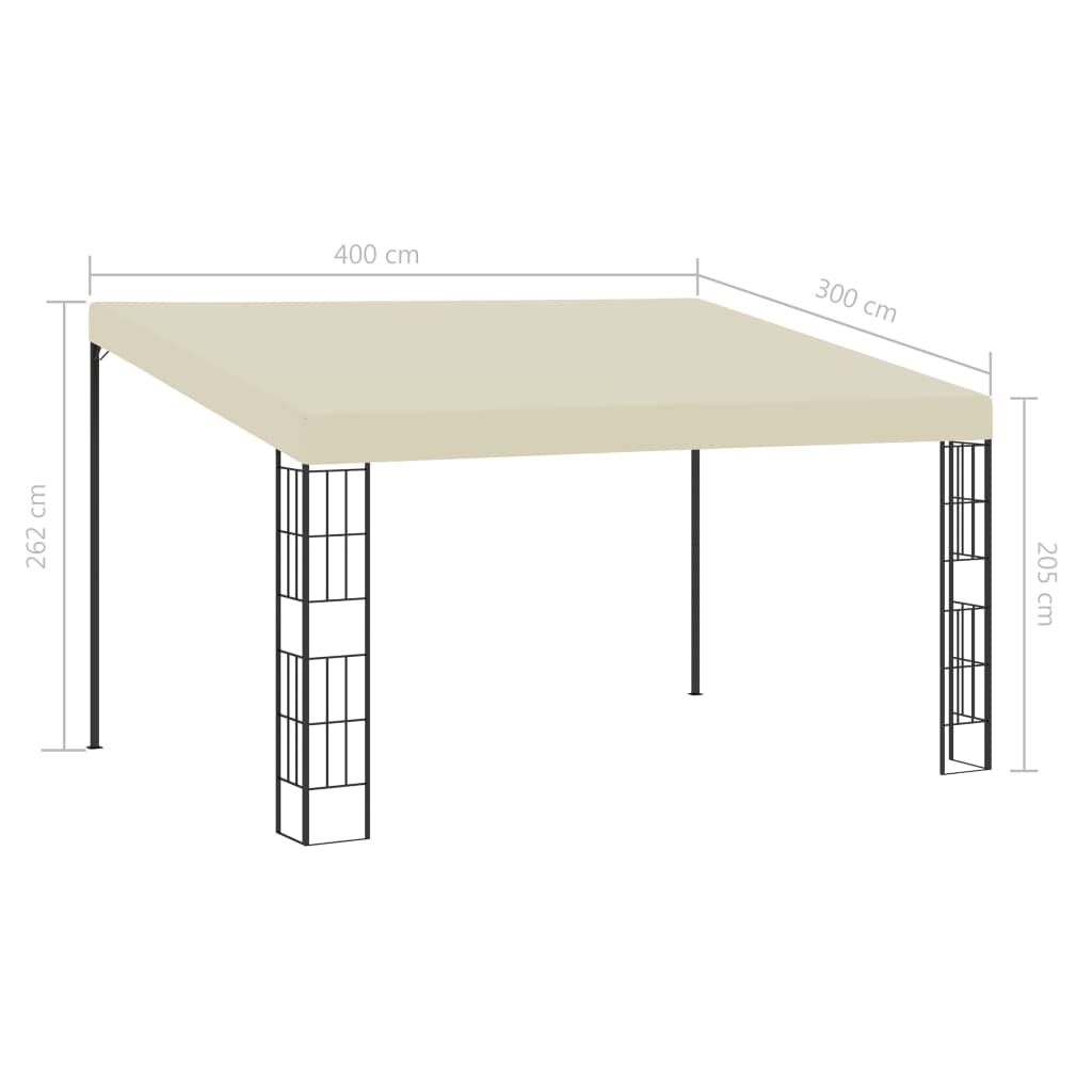 Wall-mounted Gazebo 3x4 m Cream Fabric Price