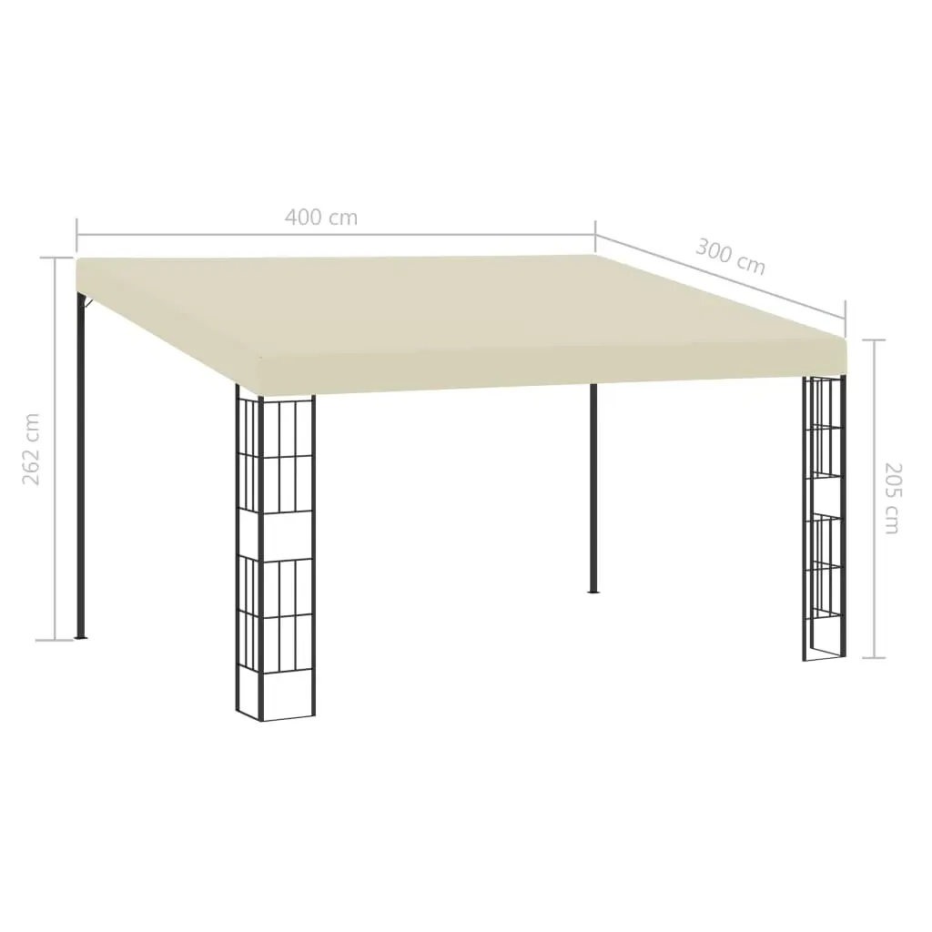 Wall-mounted Gazebo 3x4 m Cream Fabric Price