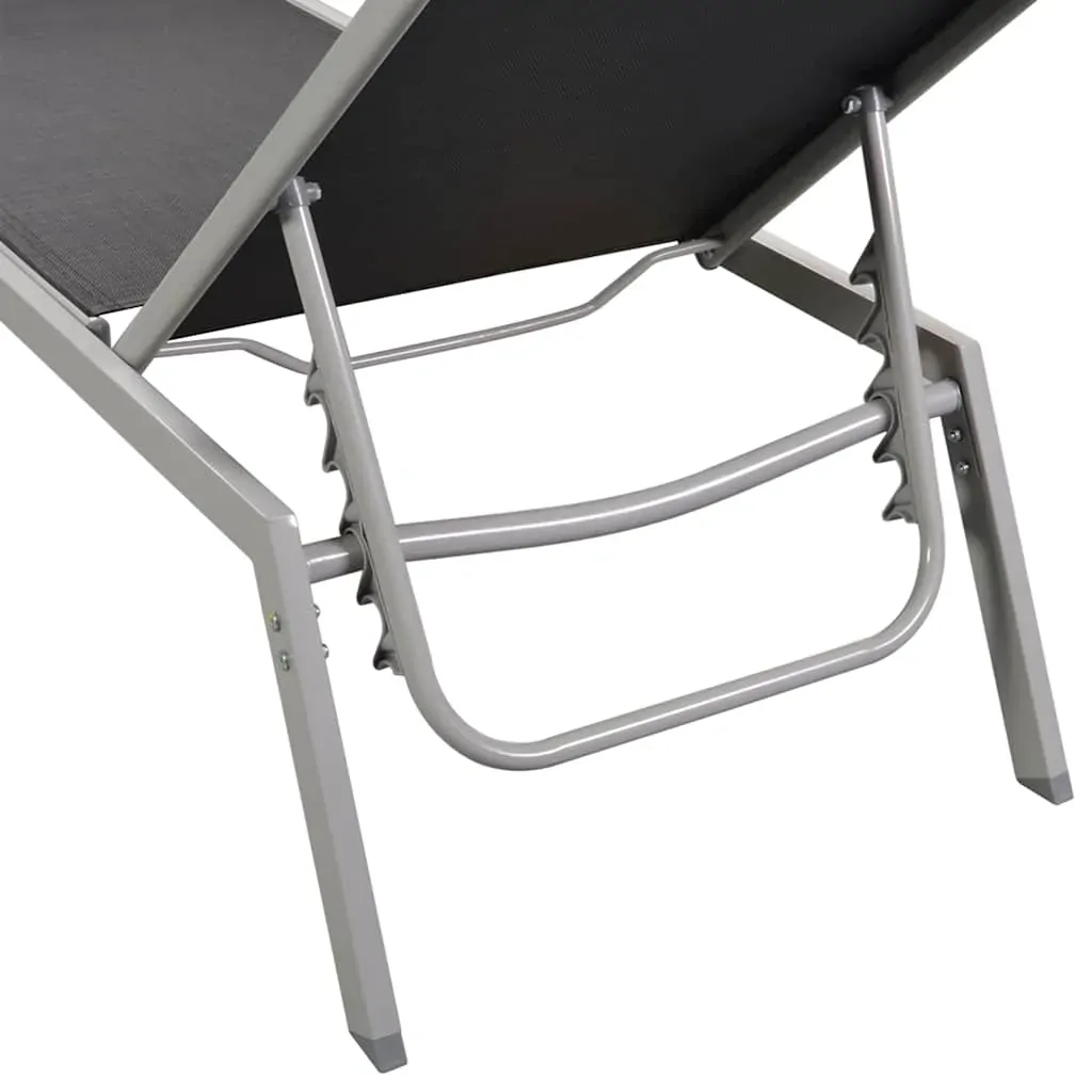 Sun Lounger Steel and Textilene Black Price
