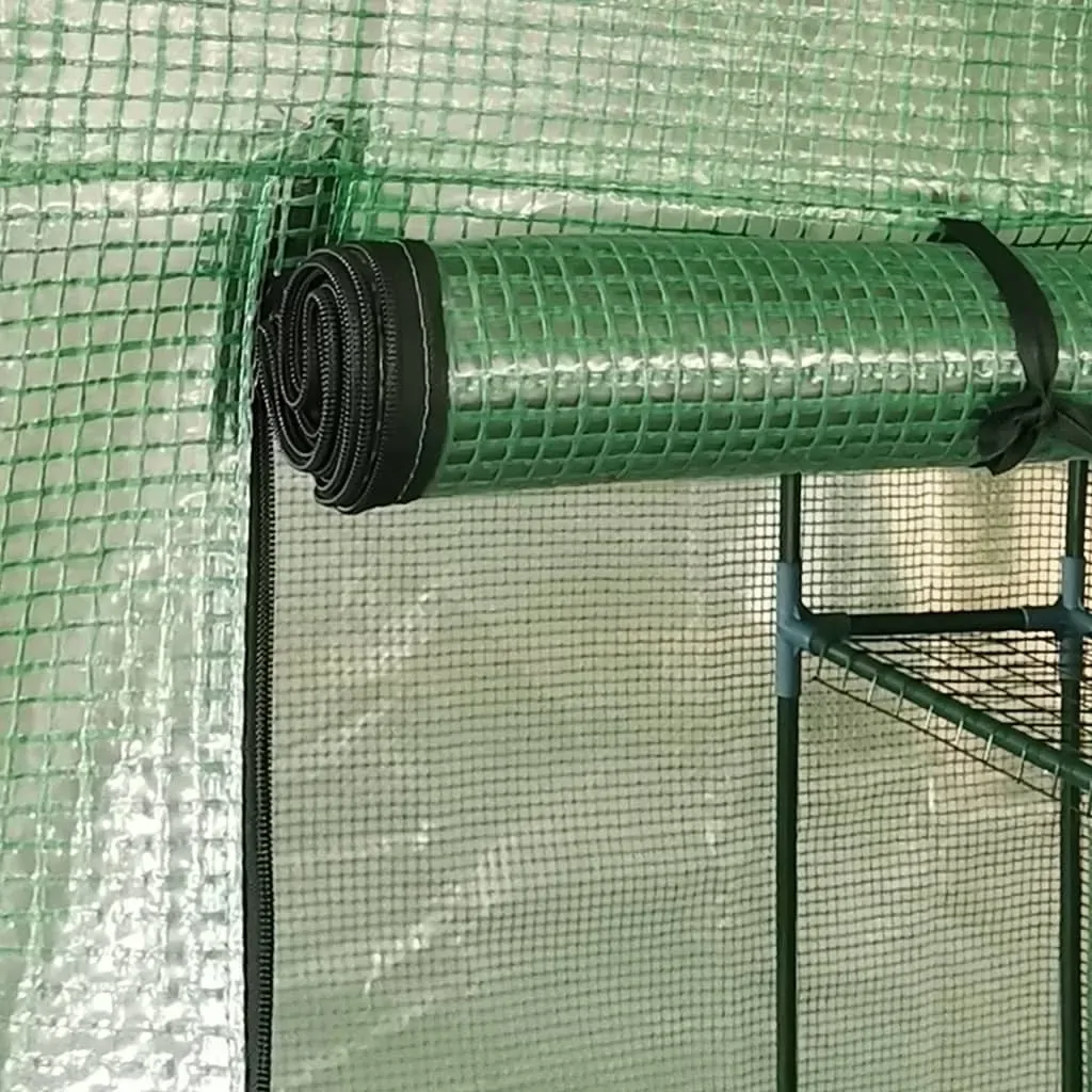 Greenhouse with Shelves Steel 143x143x195 cm Price