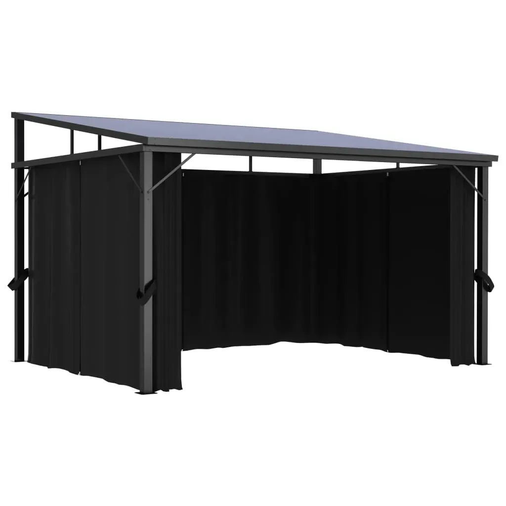 Gazebo with Curtain 405x294x244 cm Anthracite Price