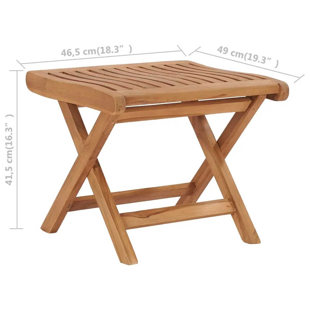 Folding Footrest 46.5x49x41.5 cm Solid Teak Wood Price