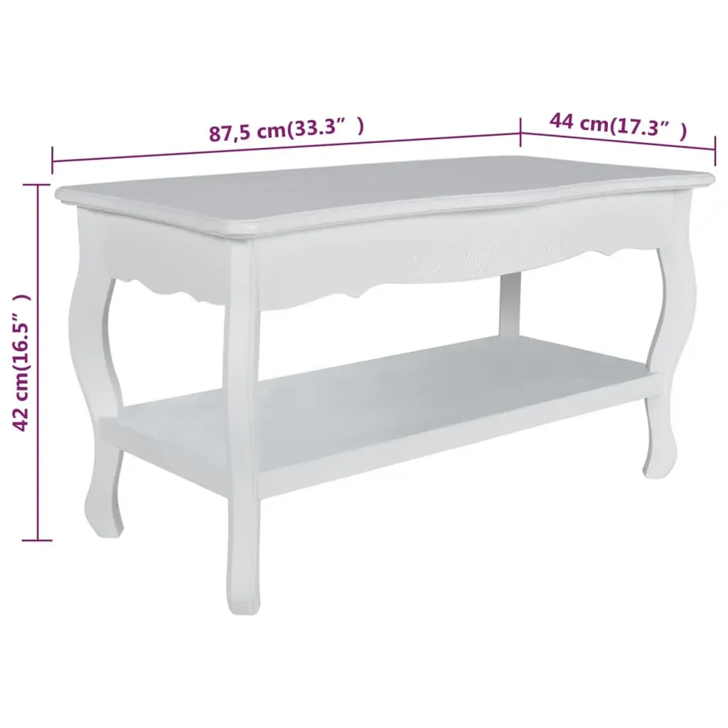 Coffee Table 2 Tiers MDF White Price