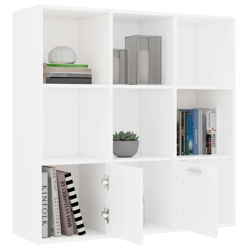 Book Cabinet White 98x30x98 cm Engineered Wood Price