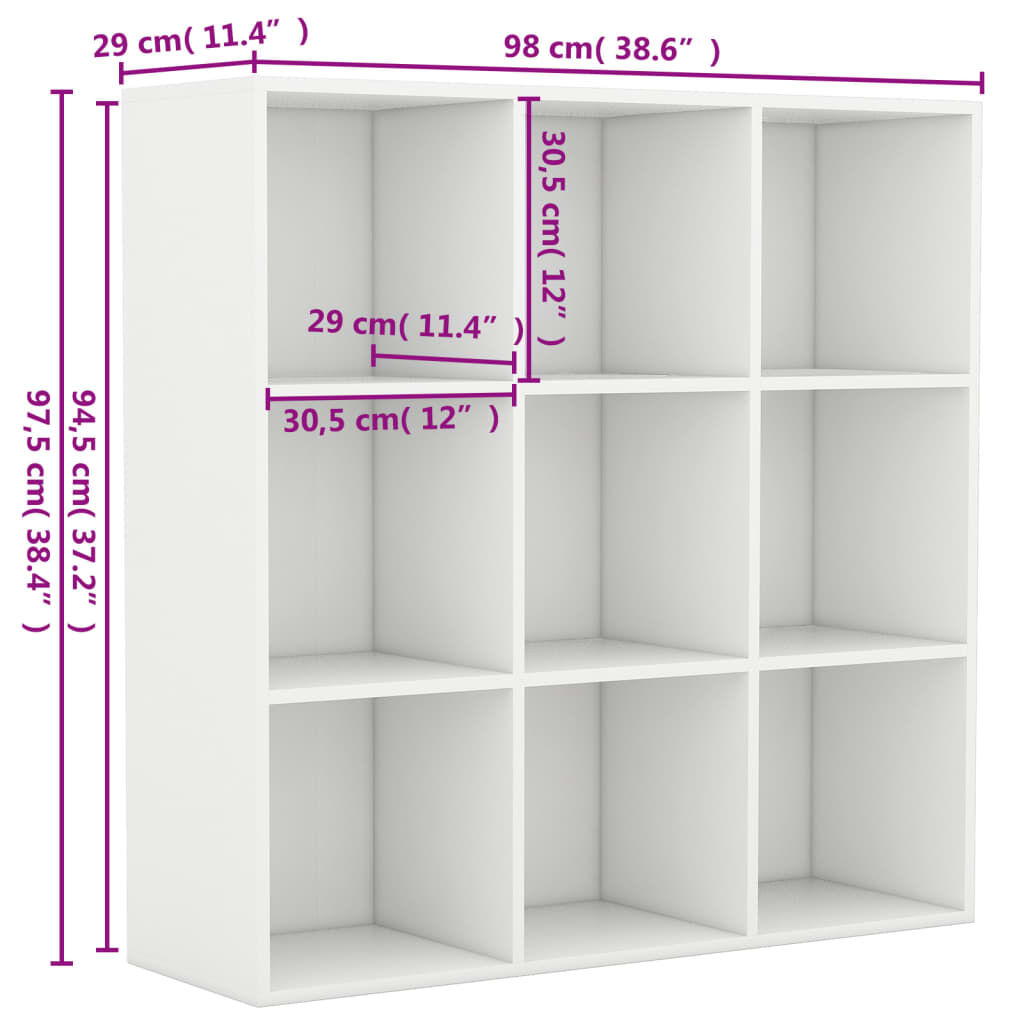 Book Cabinet White 98x29x97.5 cm Engineered Wood Price