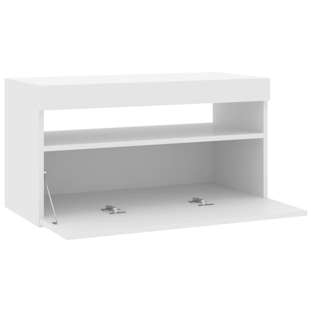 TV Cabinet with LED Lights White 75x35x40 cm Price