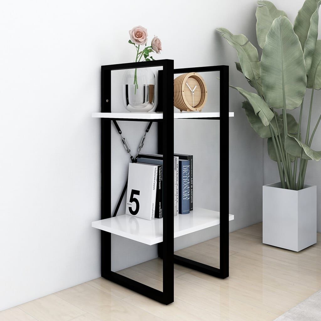 2-Tier Book Cabinet White 40x30x70 cm Engineered Wood Price