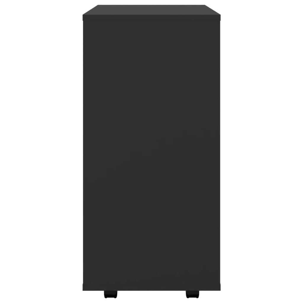 Rolling Cabinet Black 60x35x75 cm Engineered Wood Price