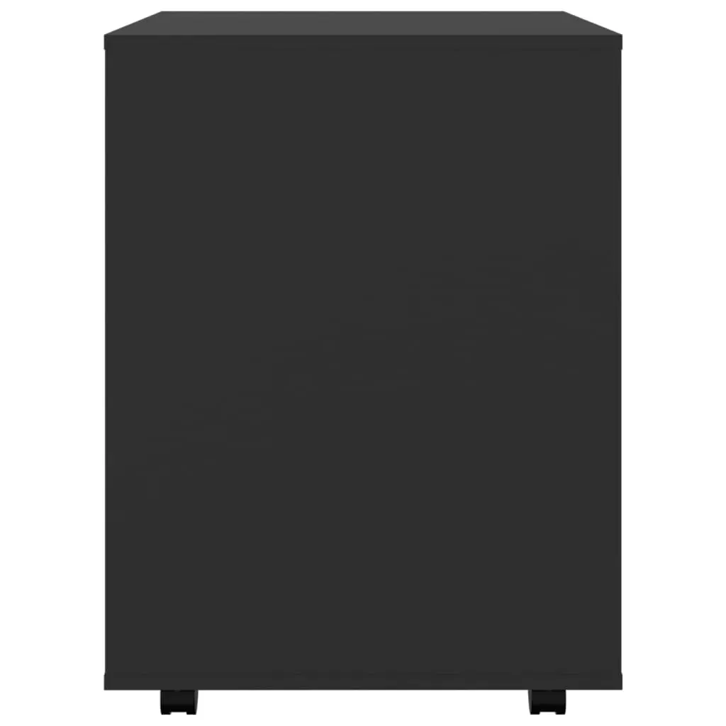 Rolling Cabinet Black 60x53x72 cm Engineered Wood Price