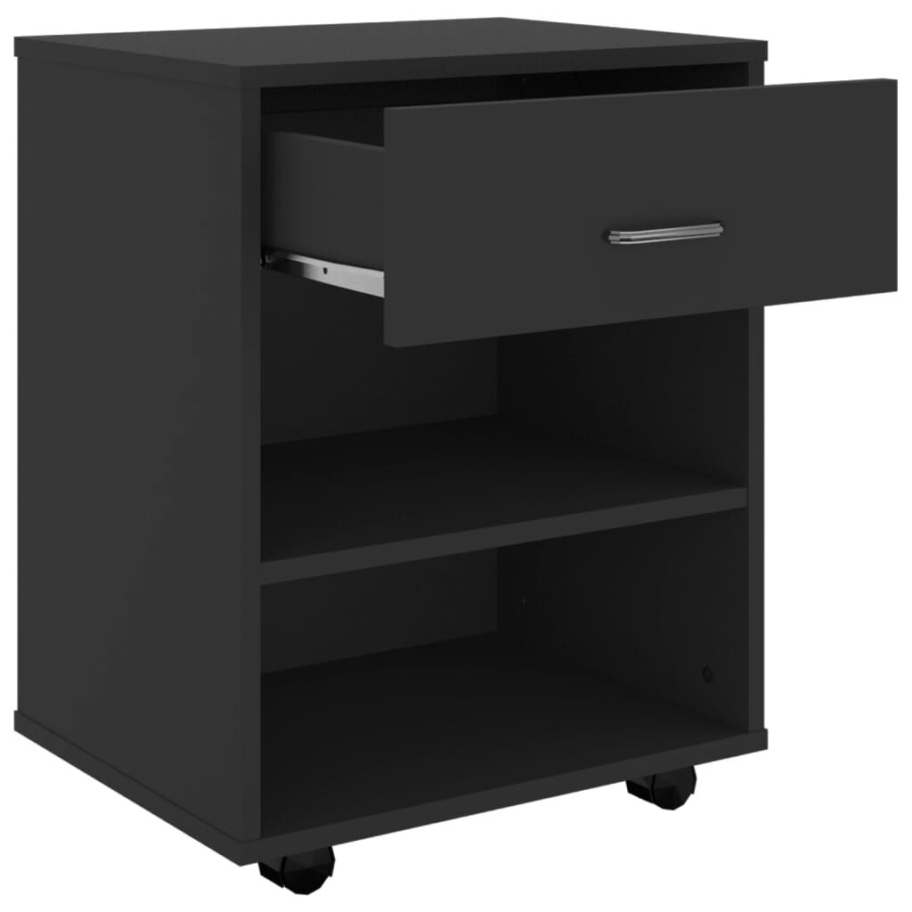 Rolling Cabinet Black 46x36x59 cm Engineered Wood Price