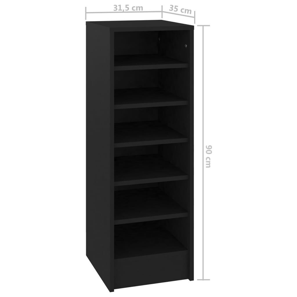 Shoe Cabinet Black 31.5x35x90 cm Engineered Wood Price