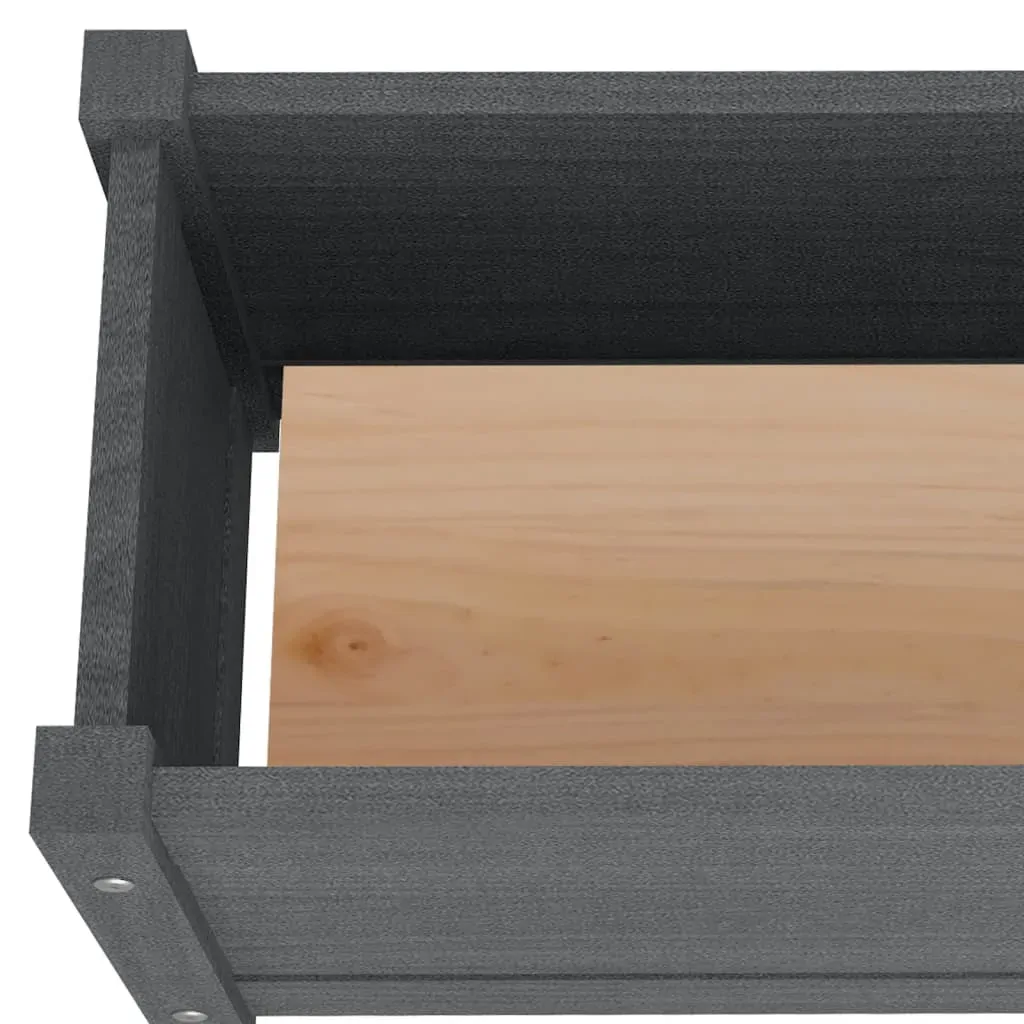 Garden Raised Bed Grey 150x31x31 cm Solid Pinewood Price