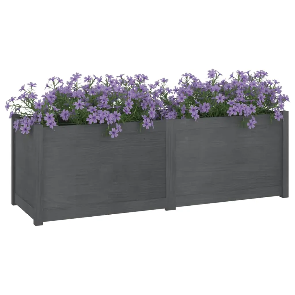 Garden Planter Grey 150x50x50 cm Solid Pinewood Price