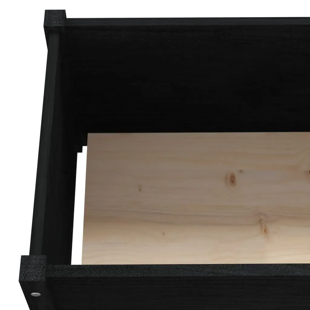 Garden Planter Black 200x50x70 cm Solid Pinewood Price