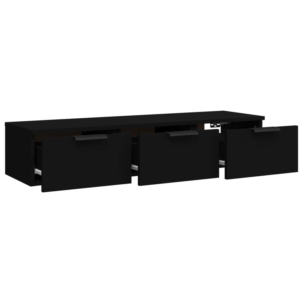 Wall Cabinet Black 102x30x20 cm Engineered Wood Price